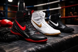 Boxing Footwear Nike boxing shoes showing grip, ankle support, and lightweight design for speed and stability