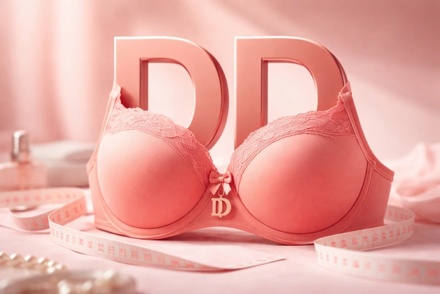 Woman measuring bust to determine Double D Bra Size accurately