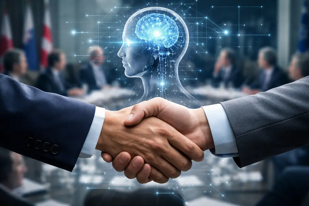 AI transformation is a problem of governance concept showing control, regulation, and ethical AI systems