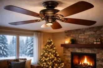 Ceiling Fan Direction for Winter set to clockwise at low speed to circulate warm air downward