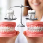 Ceramic Braces vs metal braces comparison on teeth