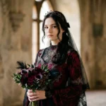 Gothic Wedding Dresses in black lace velvet and elegant dark bridal styles
