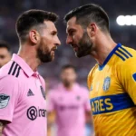 Inter Miami vs Tigres UANL Timeline showing key match moments at Chase Stadium
