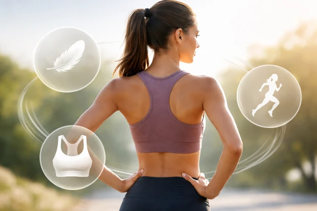Racerback Bra design showing back support and comfort for active women