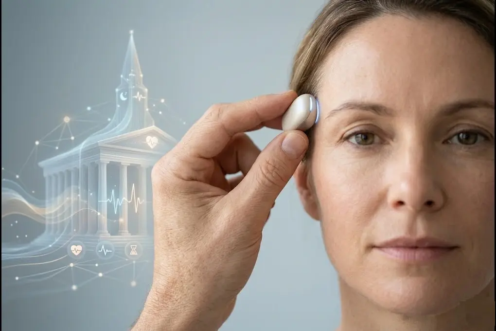 Temple Scan smart health monitoring device analyzing brain signals and wellness data