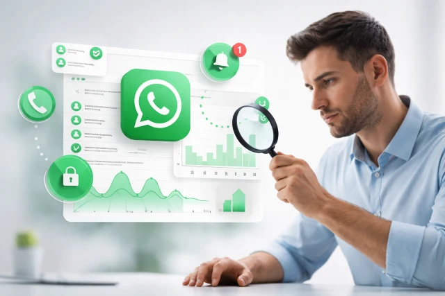 Whasatweb dashboard showing WhatsApp online activity tracking