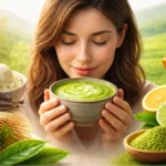 What Does Matcha Taste Like in a freshly whisked bright green tea bowl