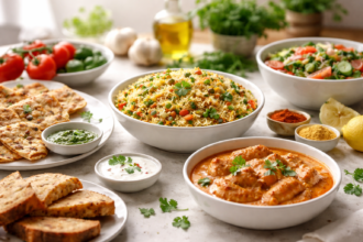 Arti Delicious homemade food ideas displayed on a cozy kitchen table with fresh ingredients and ready-to-serve dishes