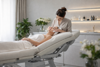 Beauty Bed in a modern salon treatment room designed for client comfort and professional beauty services