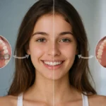 Palate Expander Before and After showing wider smile and improved face shape