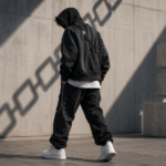 Satoshi Nakamoto Clothing streetwear outfit with crypto-inspired urban fashion styling